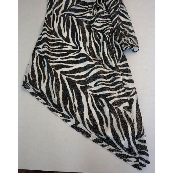 SHO by Tadashi Shoji Sz Small Zebra Print Gigi Asymmetrical Cocktail Dress - Picture 13 of 15